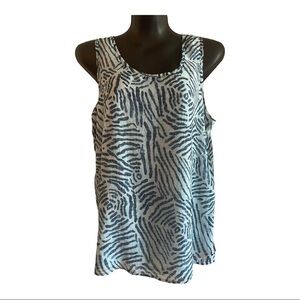 𝅺loft Blue Print Lined Tank Top
